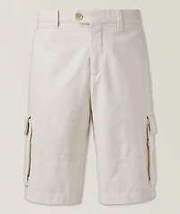 Garment-Dyed Cotton Bermuda Shorts