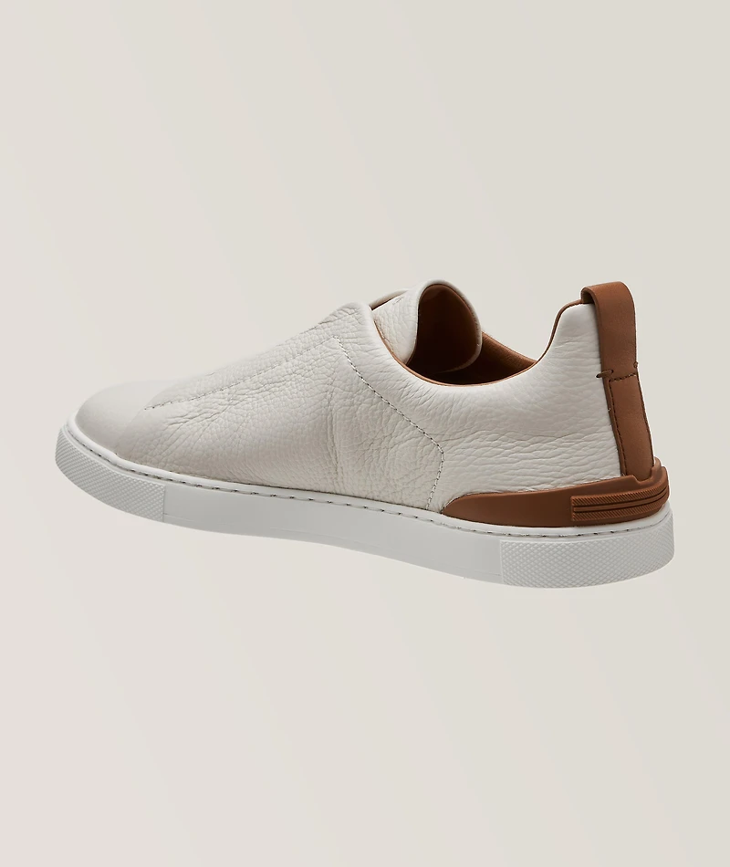 Deerskin Triple Stitch Leather Sneakers