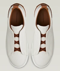 Deerskin Triple Stitch Leather Sneakers