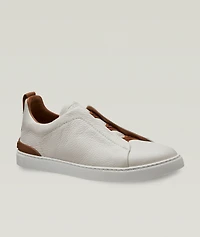 Deerskin Triple Stitch Leather Sneakers