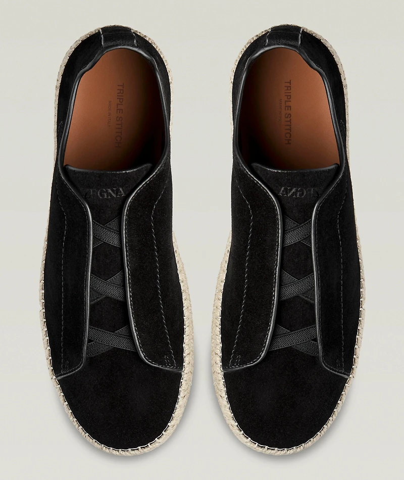 Triple Stitch Suede Espadrilles