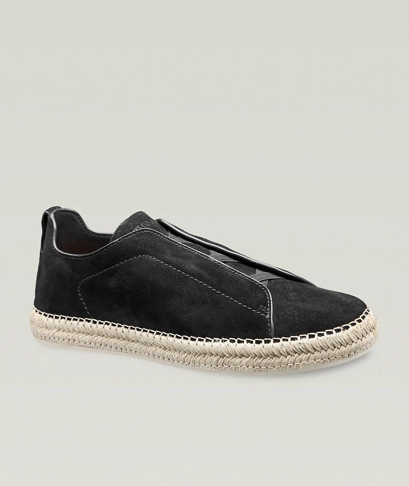Triple Stitch Suede Espadrilles