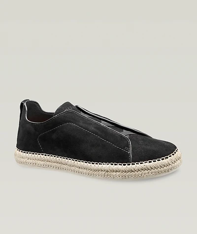Triple Stitch Suede Espadrilles
