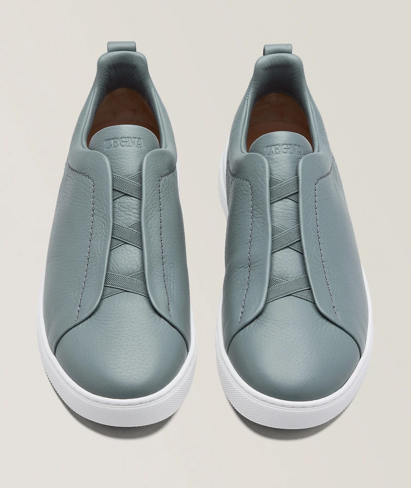 Deerskin Triple Stitch Leather Sneakers