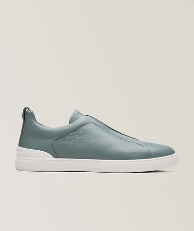 Deerskin Triple Stitch Leather Sneakers
