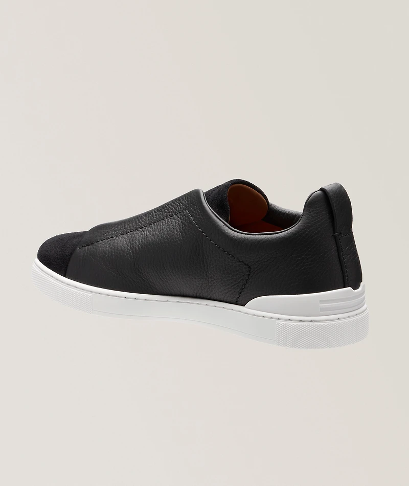 Triple Stitch Leather & Suede Sneakers