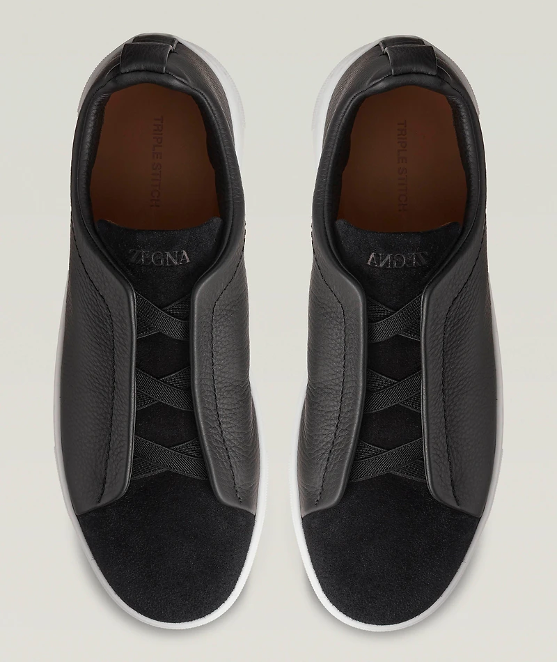 Triple Stitch Leather & Suede Sneakers