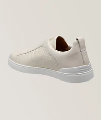 Triple Stitch Alligator Leather Sneakers