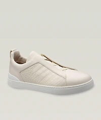 Triple Stitch Alligator Leather Sneakers