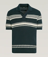 Stripe Cotton-Silk Blend Polo