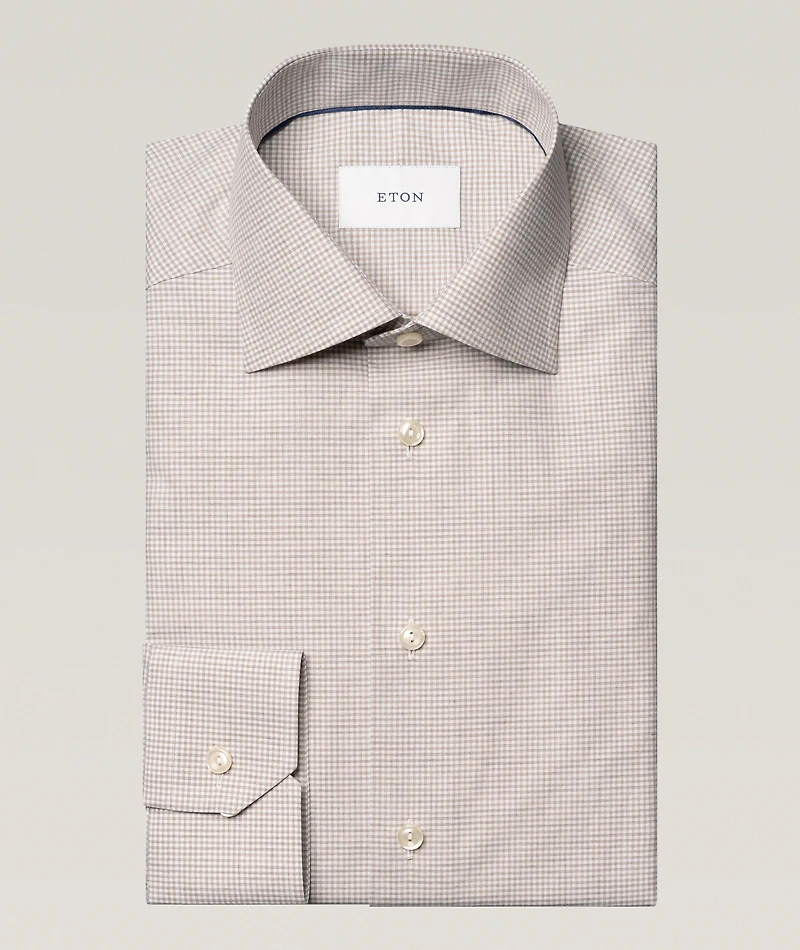 Slim-Fit Fine Check Dress Shirt