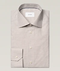 Slim-Fit Fine Check Dress Shirt