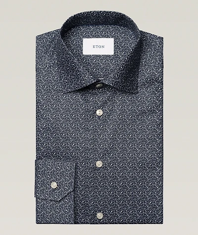 Contemporary-Fit Floral Twill Dress Shirt
