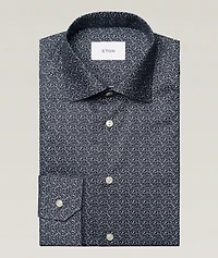 Contemporary-Fit Floral Twill Dress Shirt