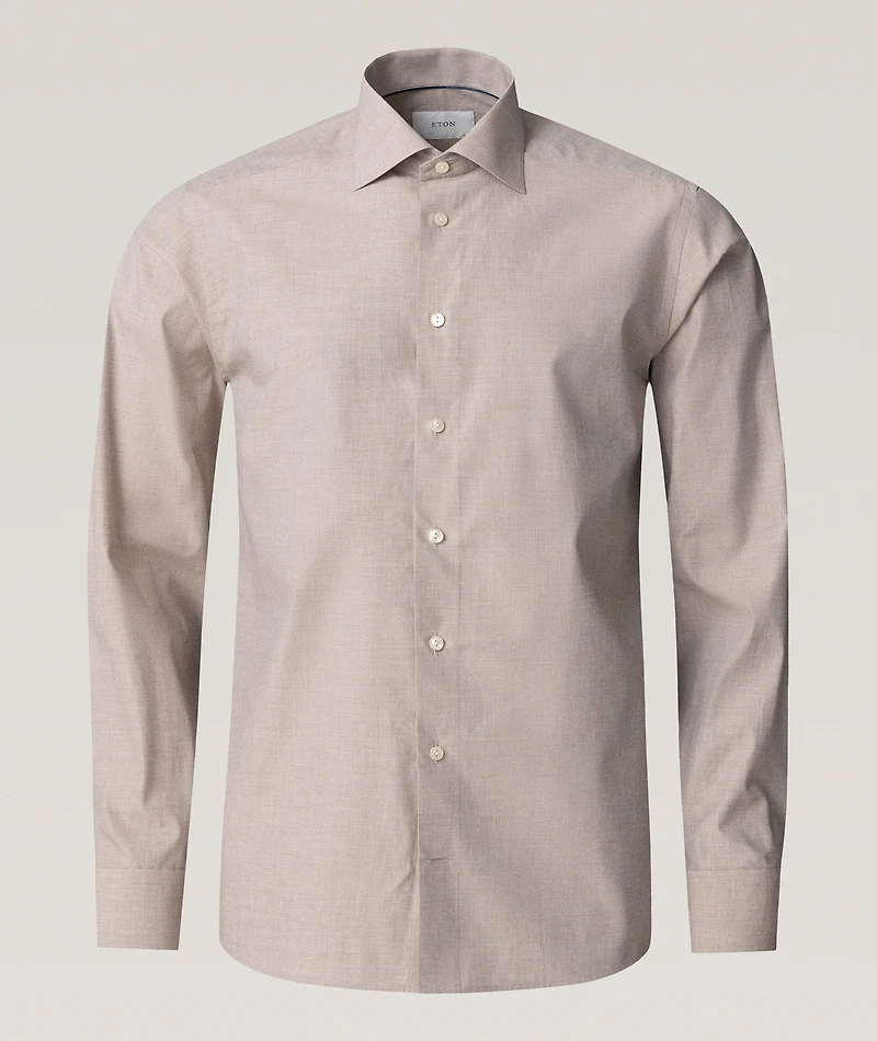 Contemporary-Fit Mélange Twill Dress Shirt