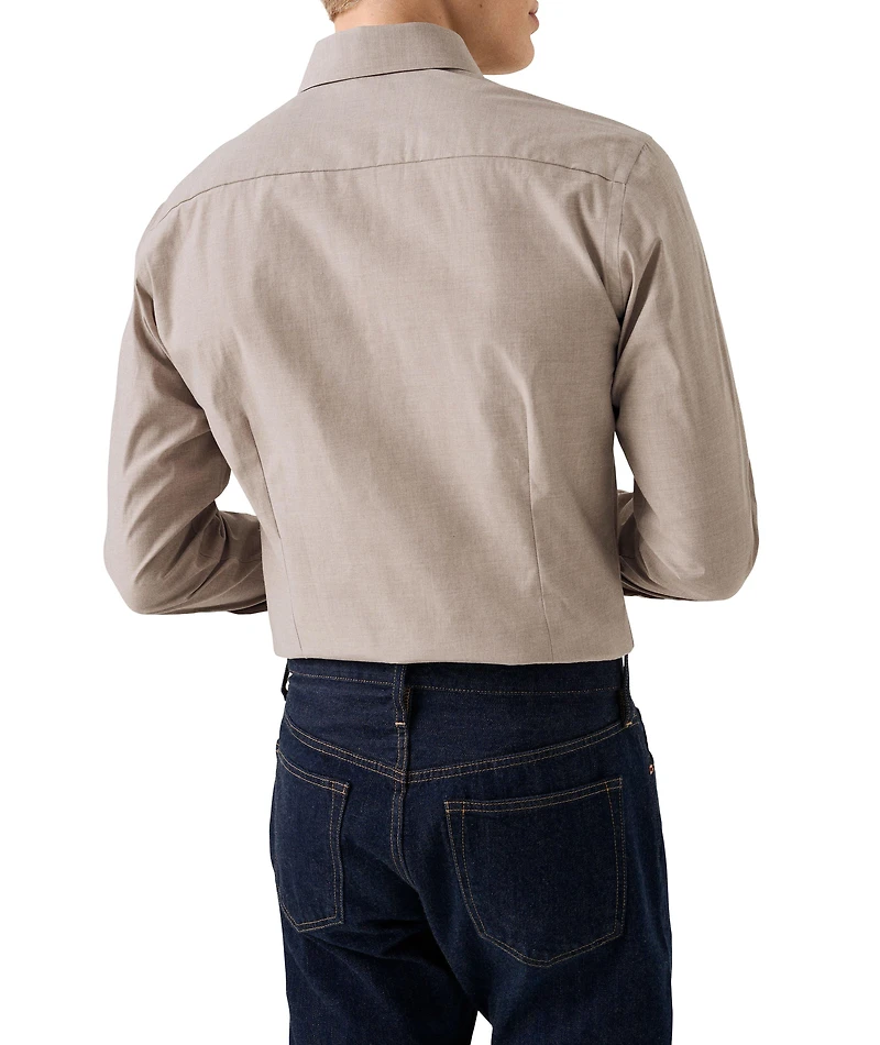 Contemporary-Fit Mélange Twill Dress Shirt