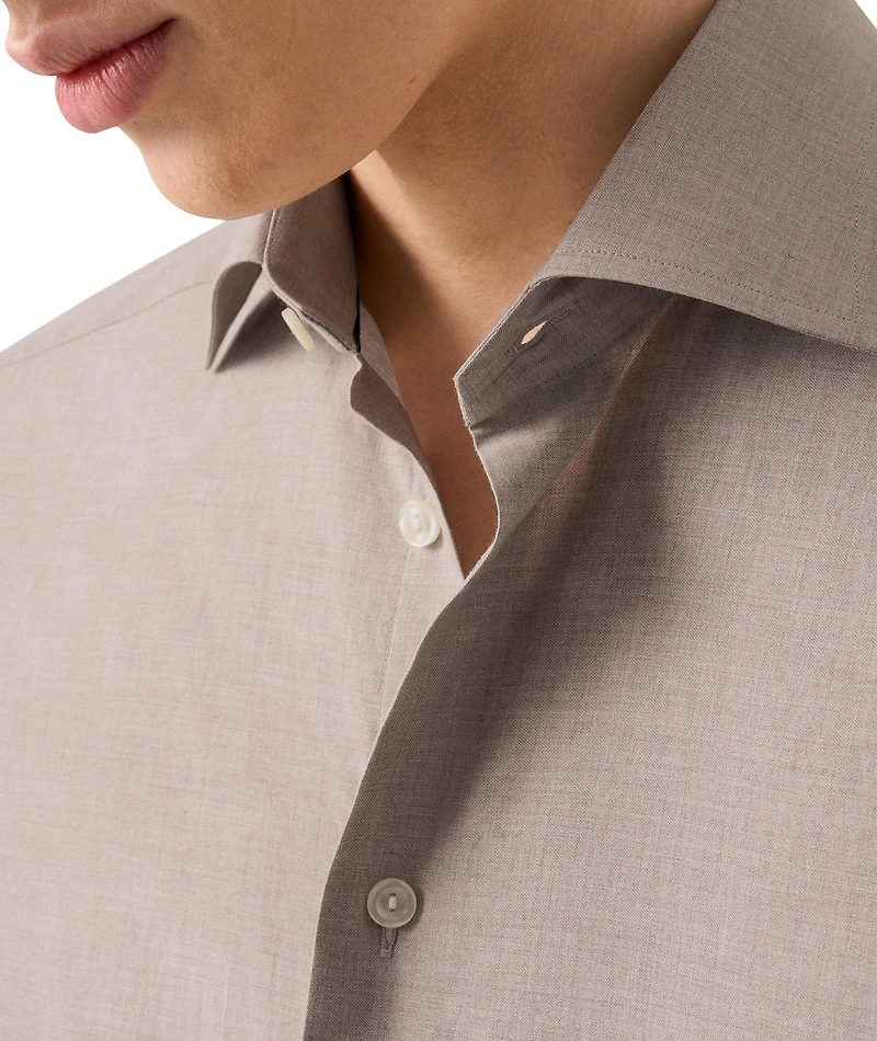 Contemporary-Fit Mélange Twill Dress Shirt