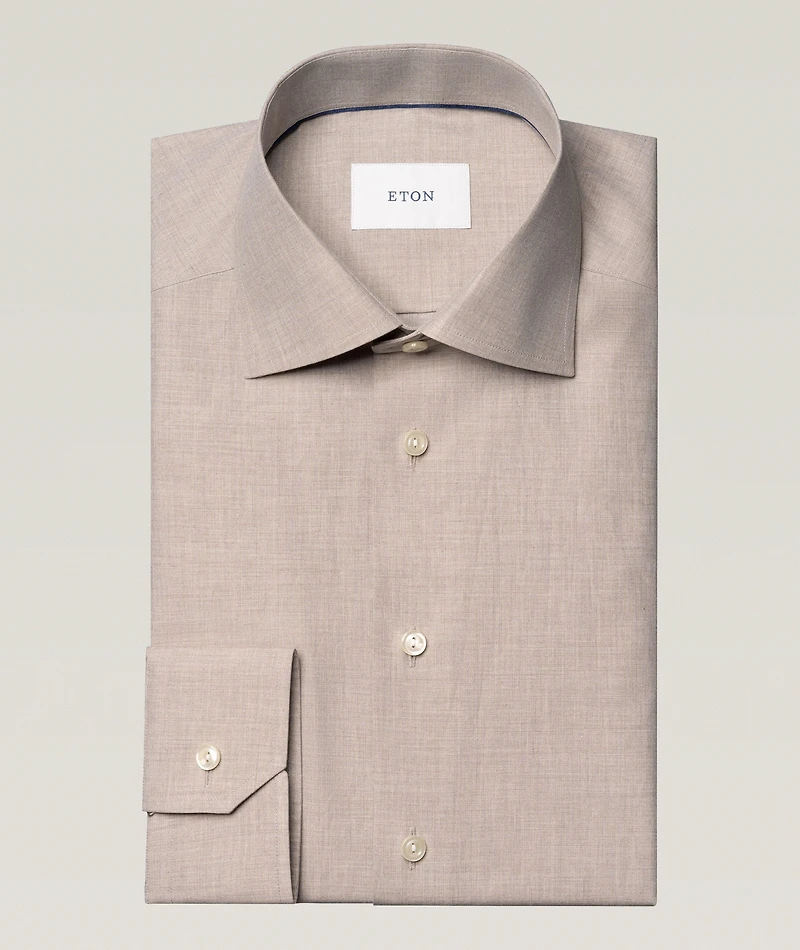 Contemporary-Fit Mélange Twill Dress Shirt