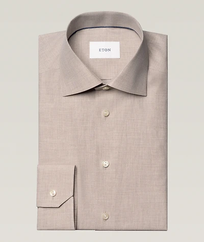 Contemporary-Fit Mélange Twill Dress Shirt