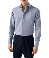 Slim-Fit Mélange Twill Dress Shirt
