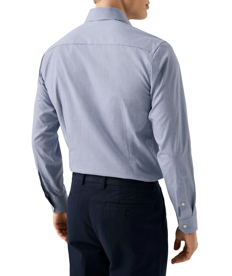 Slim-Fit Mélange Twill Dress Shirt