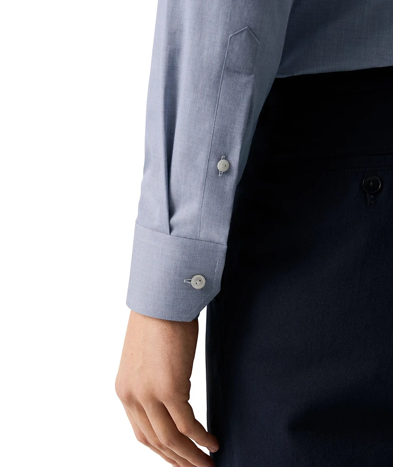 Slim-Fit Mélange Twill Dress Shirt