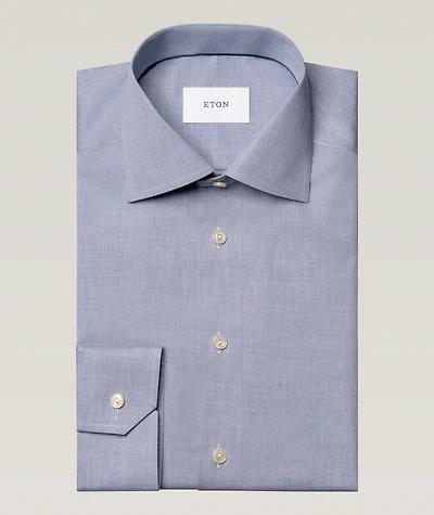 Slim-Fit Mélange Twill Dress Shirt