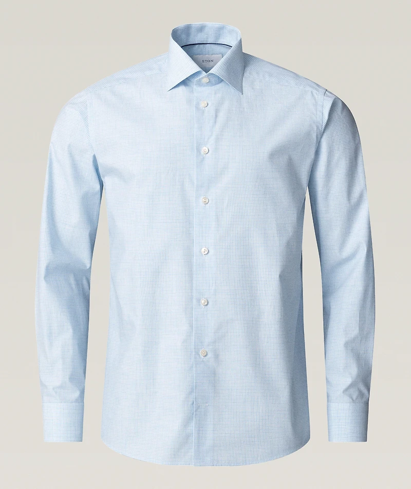 Slim-Fit Fine Check Dress Shirt
