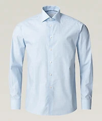 Slim-Fit Fine Check Dress Shirt