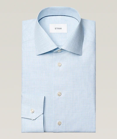 Slim-Fit Fine Check Dress Shirt