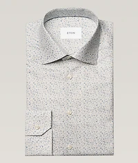 Contemporary-Fit Geometric Twill Dress Shirt