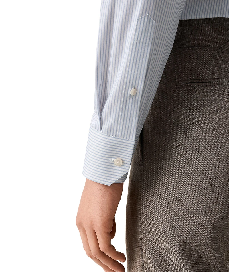 Slim-Fit Stripe Twill Dress Shirt
