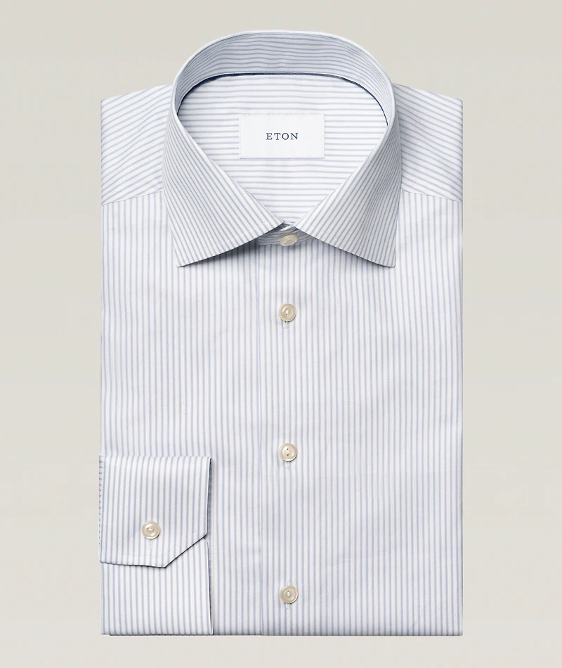 Slim-Fit Stripe Twill Dress Shirt