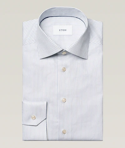 Slim-Fit Stripe Twill Dress Shirt