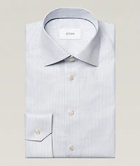 Slim-Fit Stripe Twill Dress Shirt