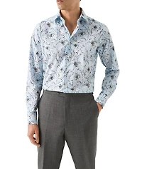 Slim-Fit Floral Twill Dress Shirt