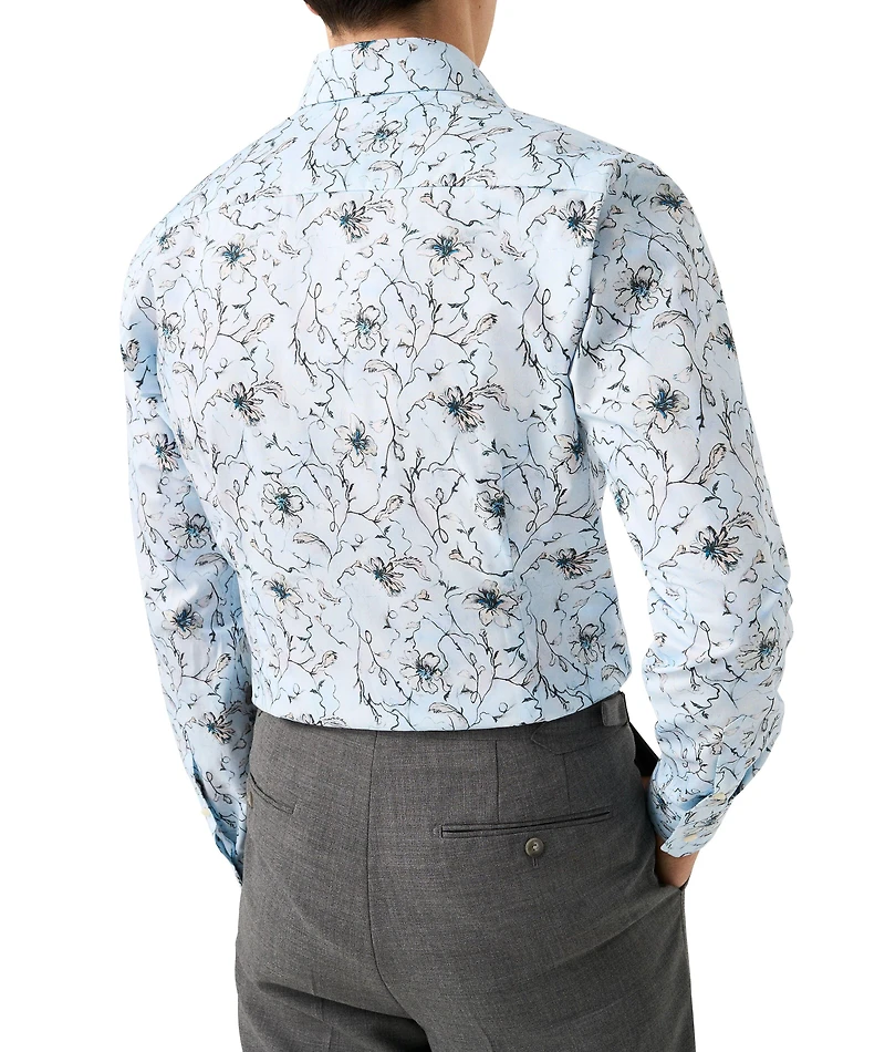 Slim-Fit Floral Twill Dress Shirt