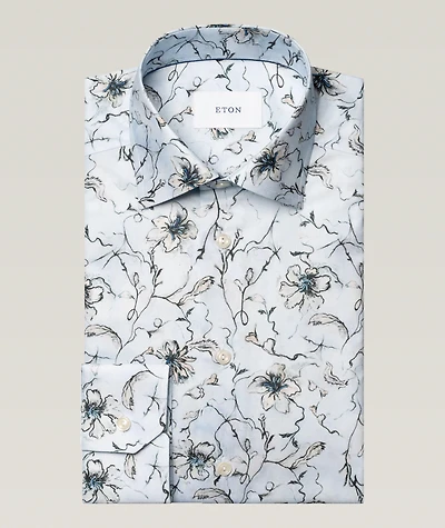 Slim-Fit Floral Twill Dress Shirt