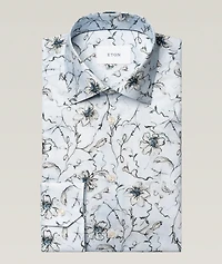 Slim-Fit Floral Twill Dress Shirt