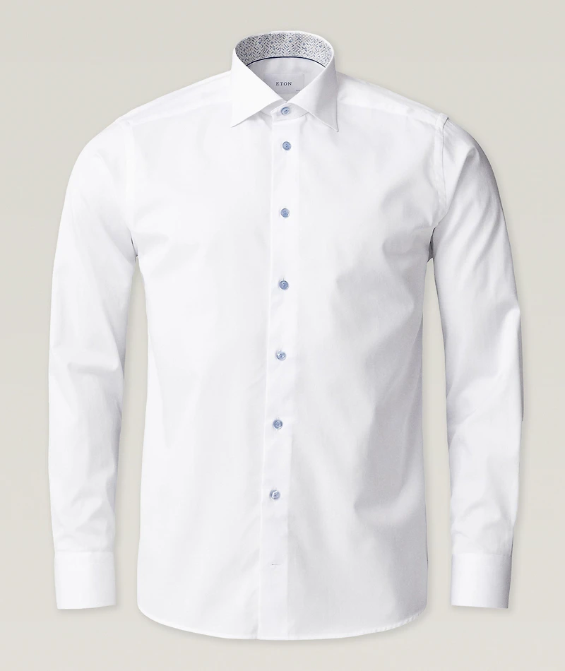 Slim-Fit Geometric Effect Twill Shirt