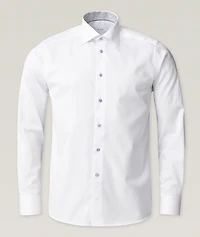 Slim-Fit Geometric Effect Twill Shirt