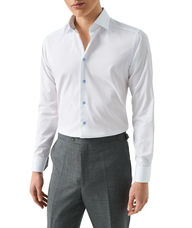 Slim-Fit Geometric Effect Twill Shirt
