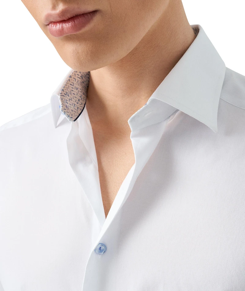 Slim-Fit Geometric Effect Twill Shirt