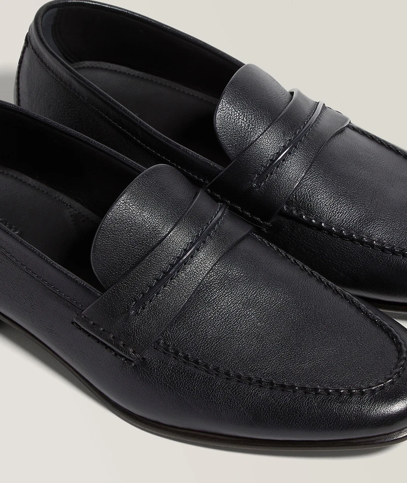 Natural Grain Leather Mocassin Loafer