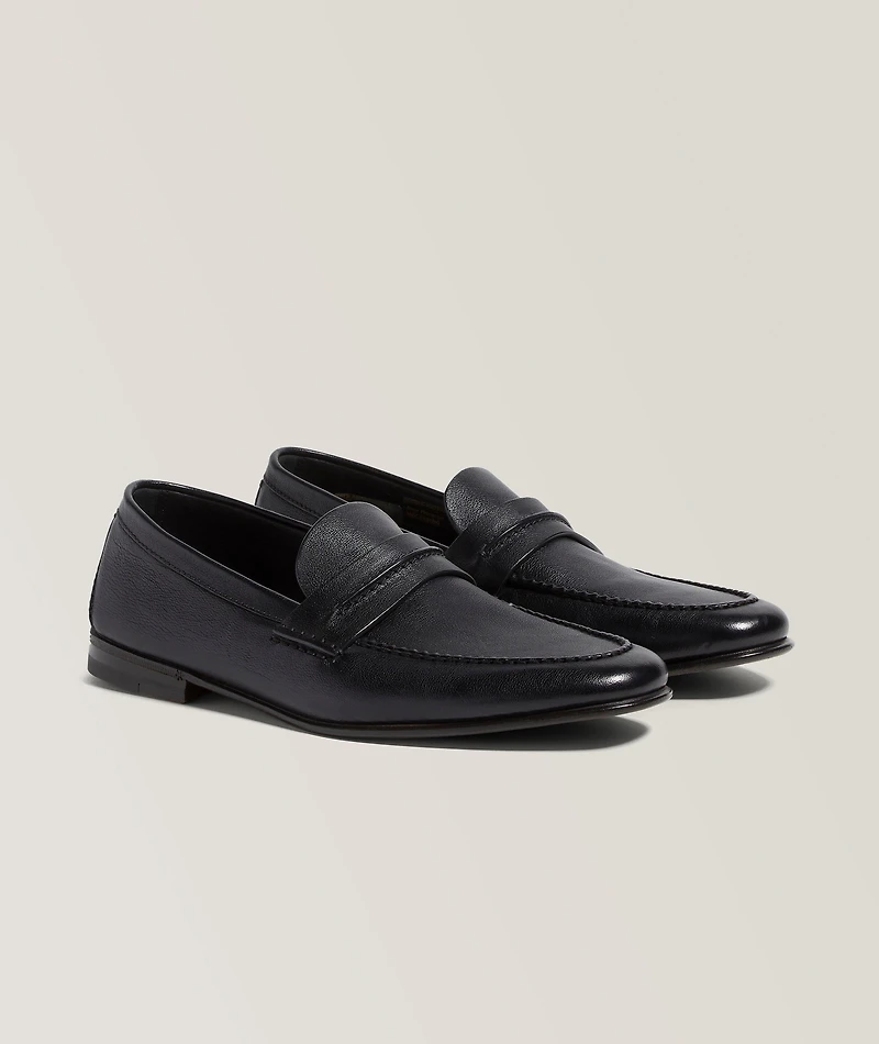 Natural Grain Leather Mocassin Loafer