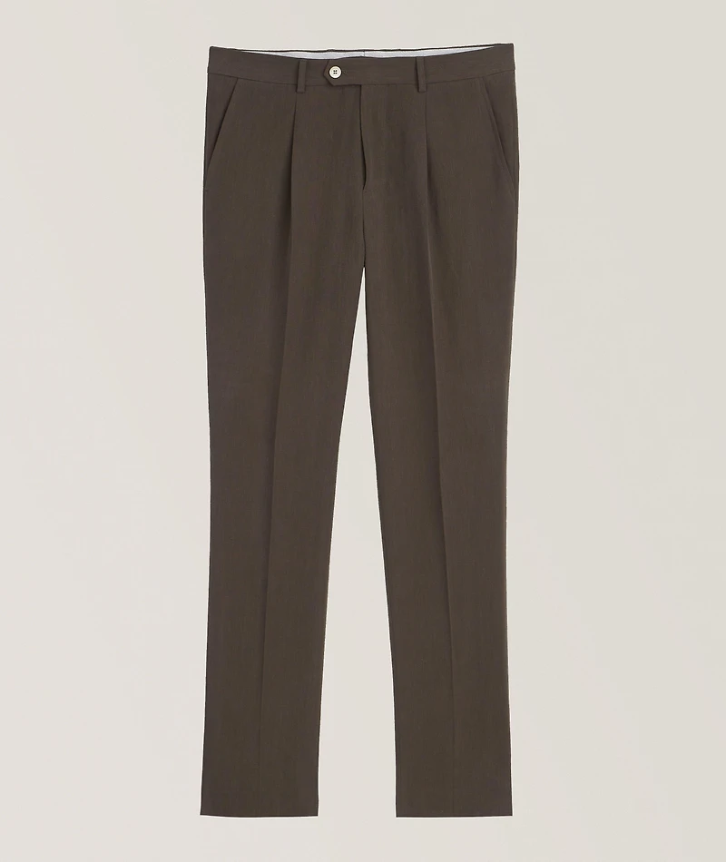 Leisure-Fit Linen-Blend Suit Pants