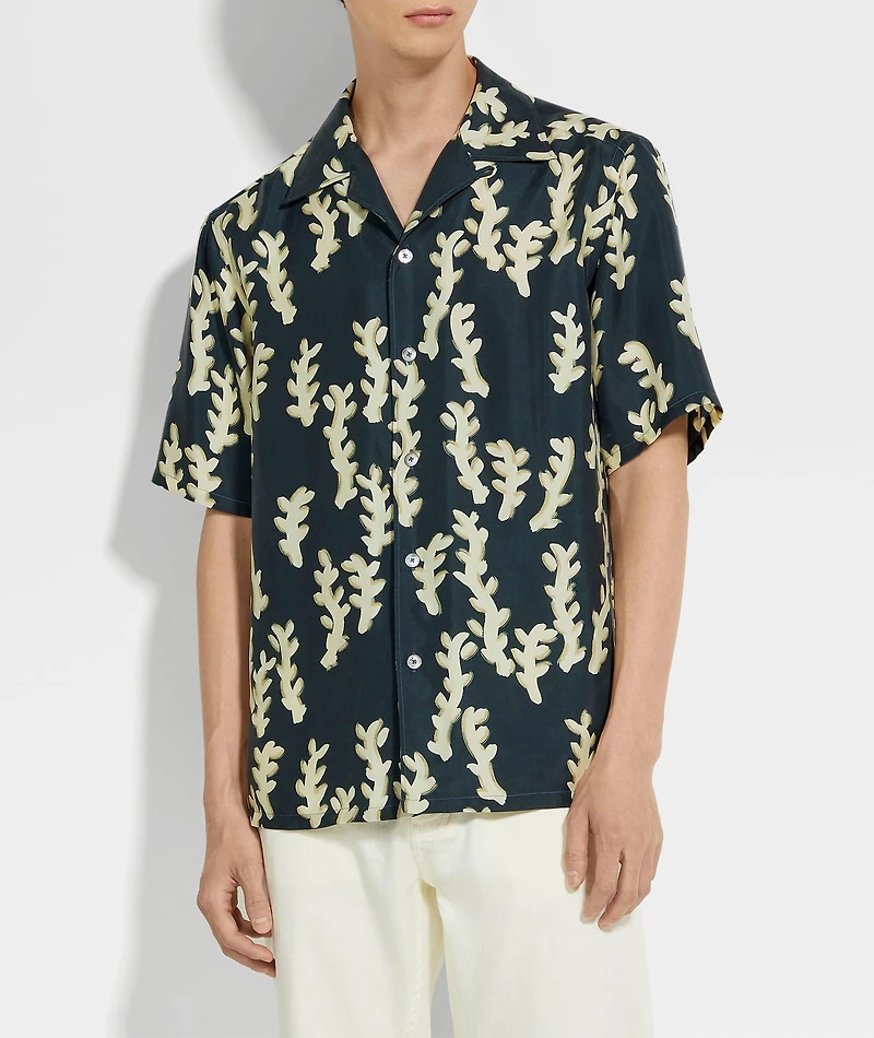 Oasi Silk Print Camp Shirt
