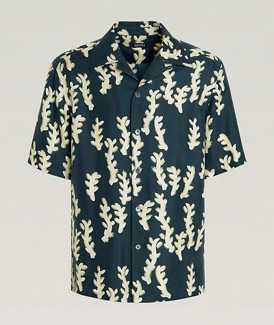 Oasi Silk Print Camp Shirt
