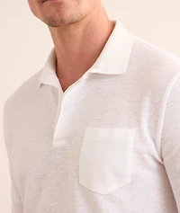 Linen-Cotton Piqué Polo