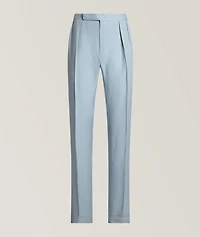Gregory Silk-Linen Chambray Suit Pants